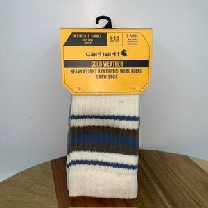 Carhartt Womens Heavyweight Synthetic-Wool Blend Crew Sock 2-Pack Small 4 - 6.5